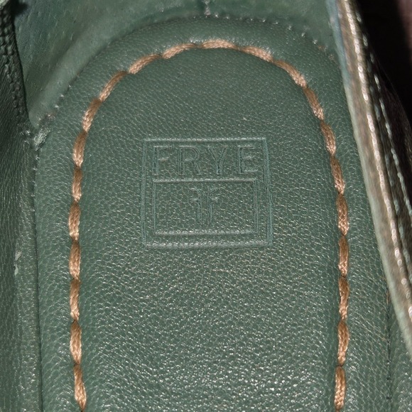 Sz 10 M Womens Frye Regina Green Leather Studded Bow Ballet Flats Shoes VGUC! - Picture 6 of 7